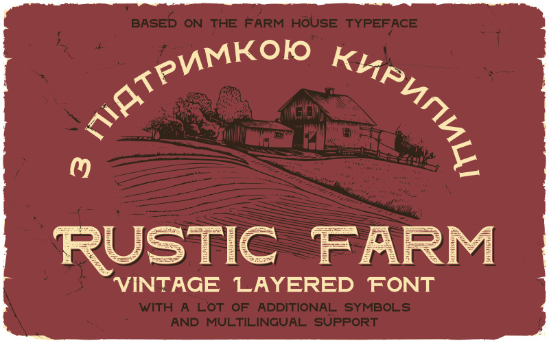 Rustieke boerderij Vintage gelaagd lettertype