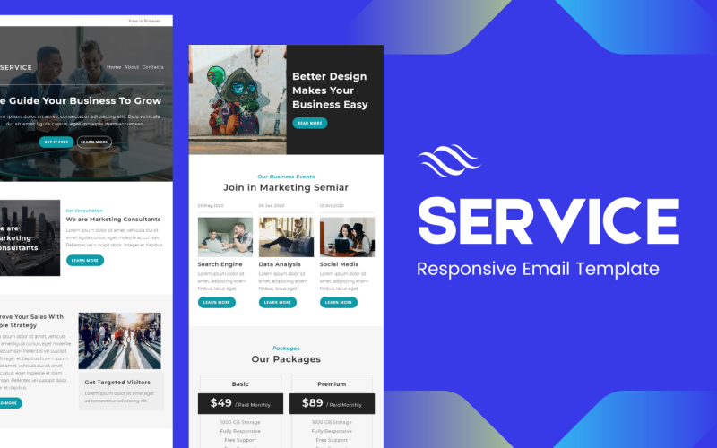 Servizi: modello di email reattivo multiuso