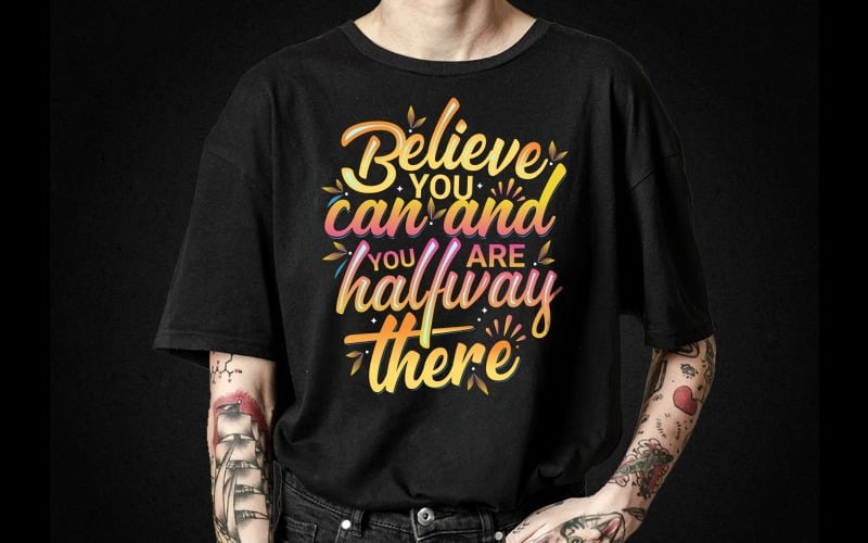 Design de camiseta de tipografia de motivação svg