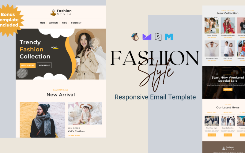 时尚风格:电子商务电子邮件模板
