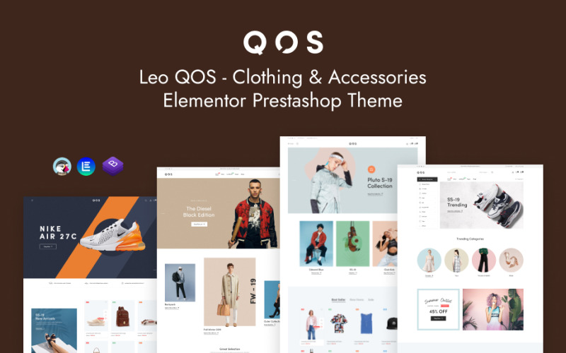 Leo Qos - Kläder och accessoarer Elementor Prestashop-tema