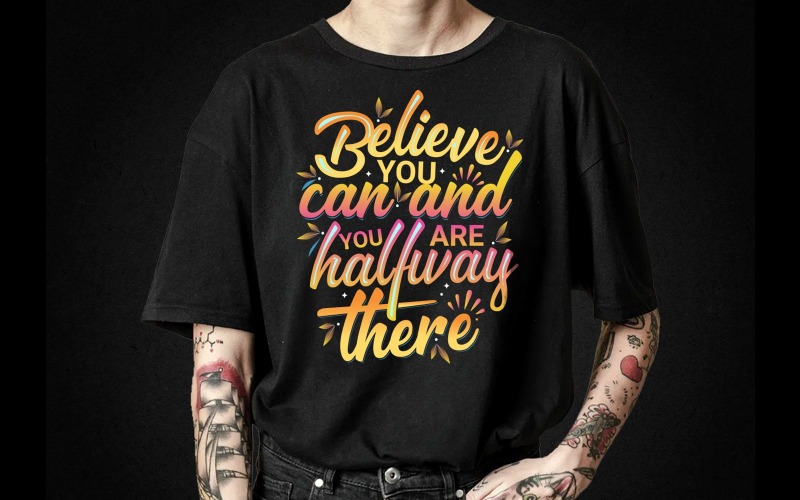 Motivasyon tipografi tişört tasarımı svg