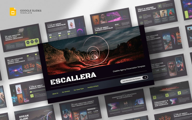 Escallera - Creatief bureau Google Presentaties-sjabloon