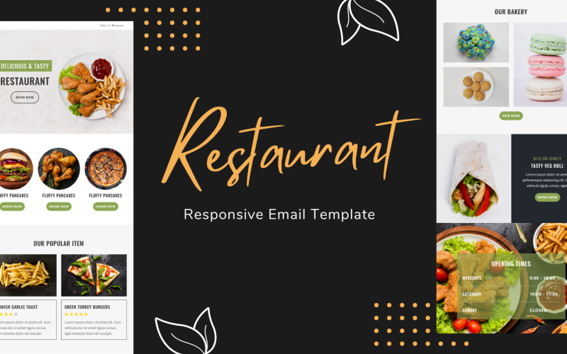 餐厅-多功能响应电子邮件模板