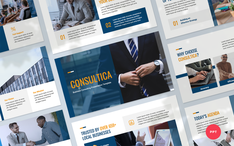 Consultica - modelo de 演示文稿 de apresentação de consultoria de negócios
