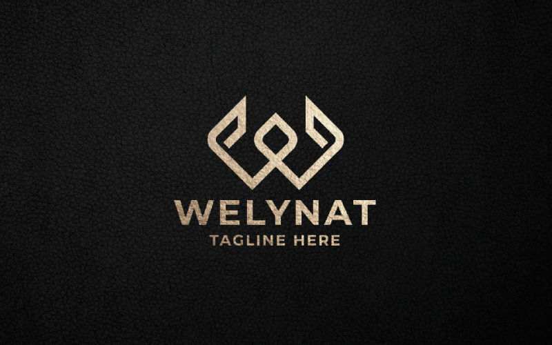 Welynat字母W Pro标志模板