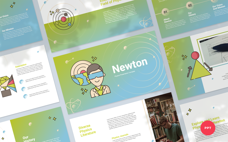 Plantilla de Newton de presentación de física de Newton