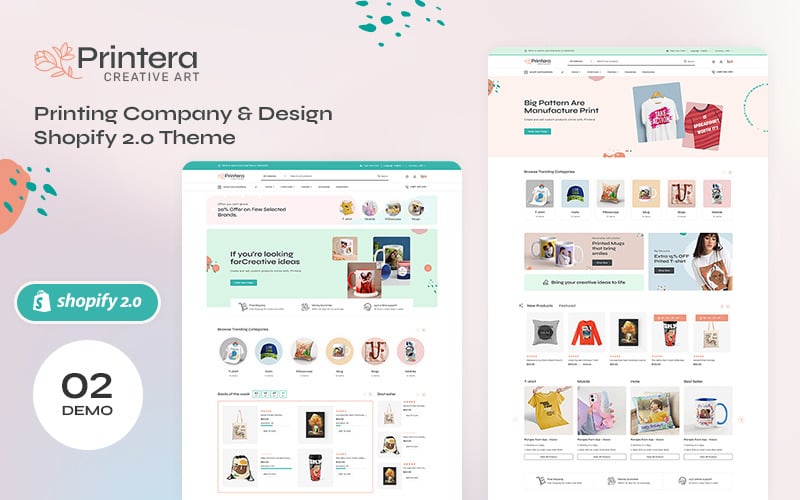Printera – Nyomdaipari Vállalat és Design Shopify 2.0 téma