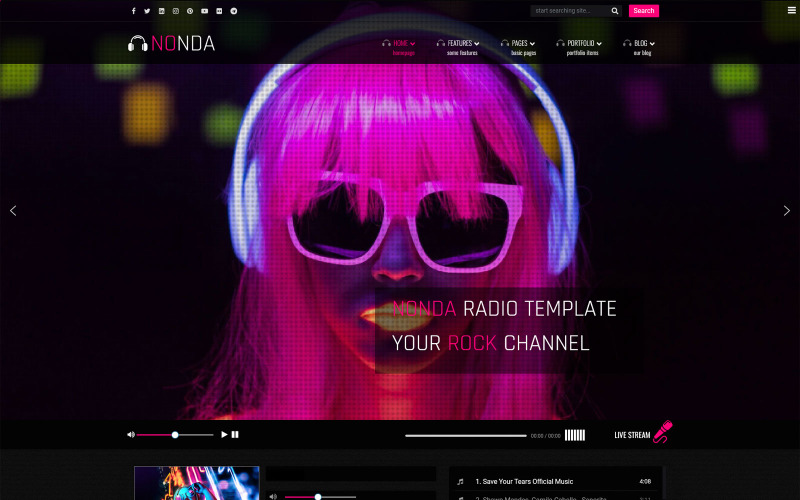 Nonda Online muziekradiostation Joomla 4 en Joomla 5-sjabloon