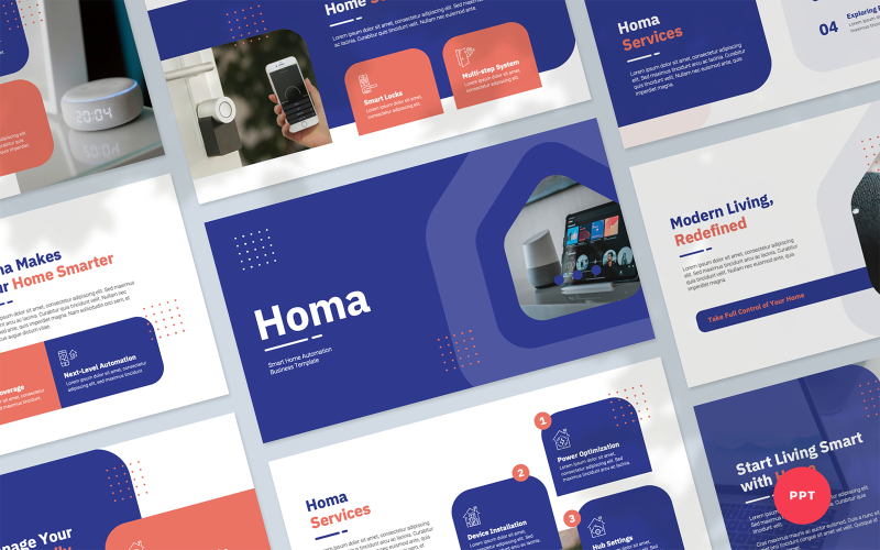 Homa -智能家庭自动化公司的PowerPoint演示模板