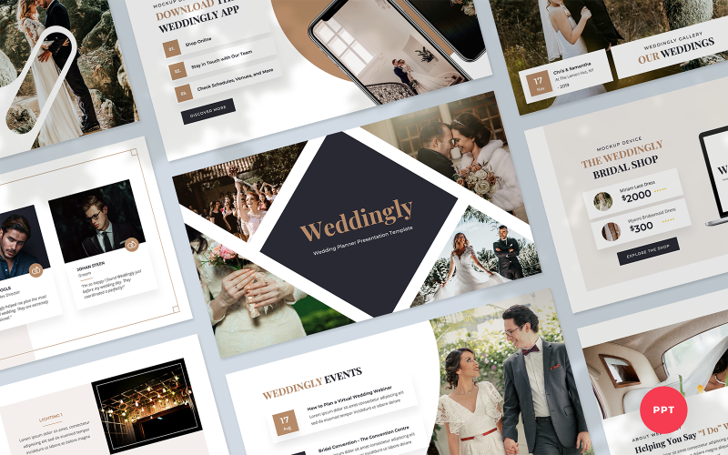 Weddingly - PowerPoint-presentationsmall för bröllopsplanerare