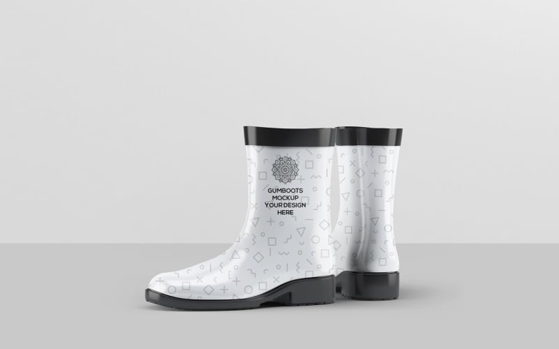 Rubber Boots - Short Ankle Gumboots Mockup 3