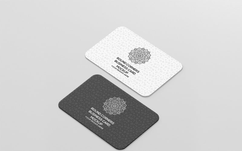 Business Card - Round Corners Business Cards Mockup 3