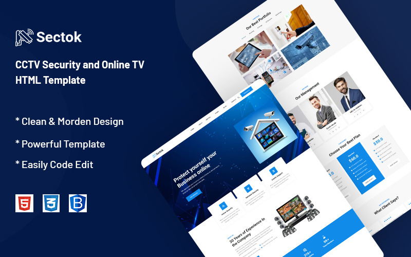 Sectok – Modelo de Site de Segurança CCTV e TV Online