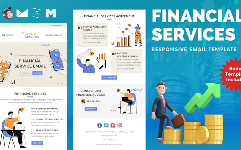 服务 Financeiros - Modelo de E-mail Responsivo