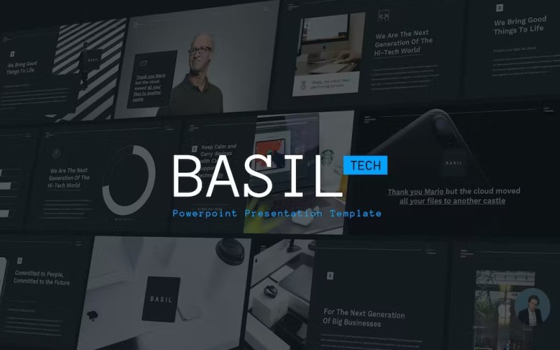 BASIL - Technologie Thema Powerpoint-sjabloon