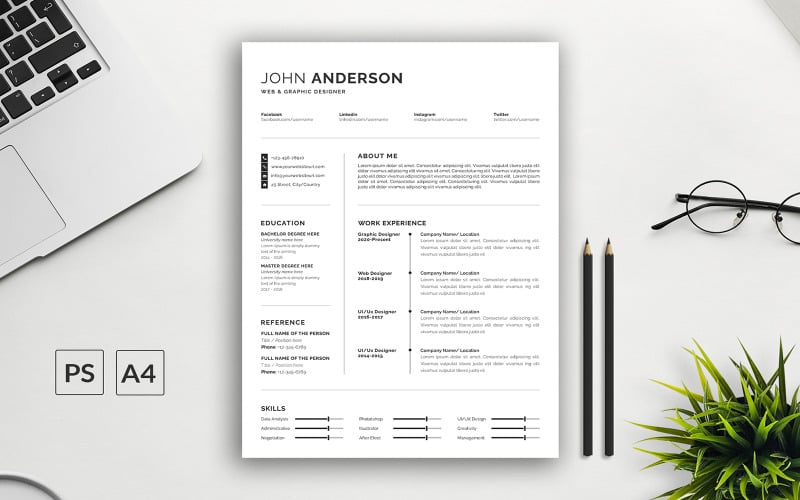 Szablon CV Johna Andersona