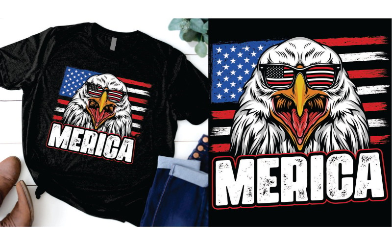 7月4日Eagle Freedom Murica Merica美国独立日衬衫