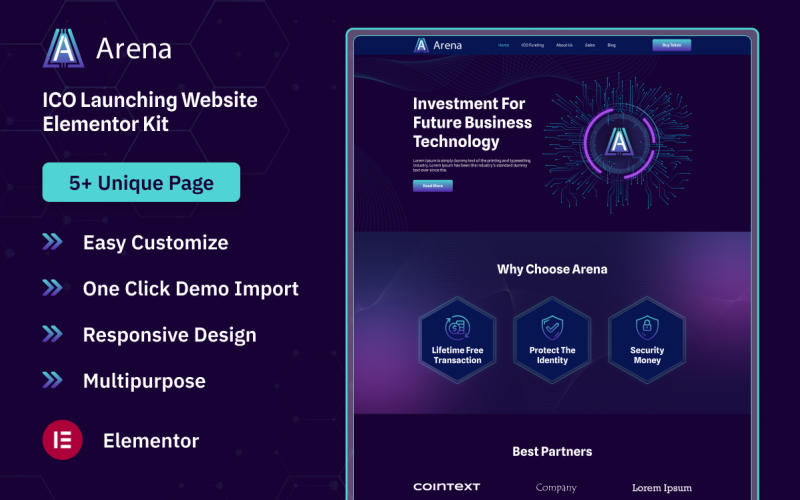 Arena ICO Launching Elementor Kit