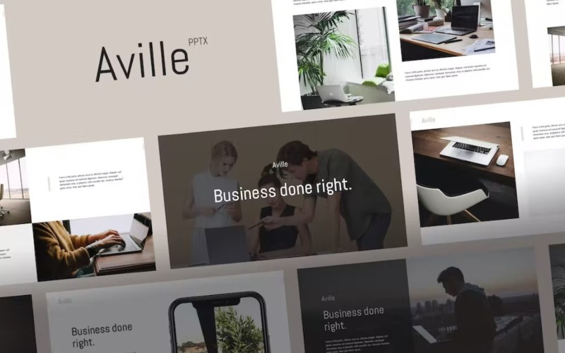 AVILLE — minimalny szablon Powerpoint