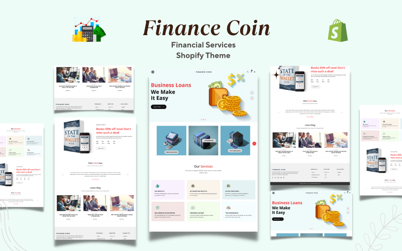 Finance Coin — motyw Shopify usług finansowych
