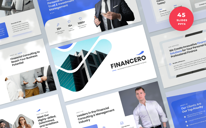 Financero - Investice a finance Prezentace PowerPoint šablony