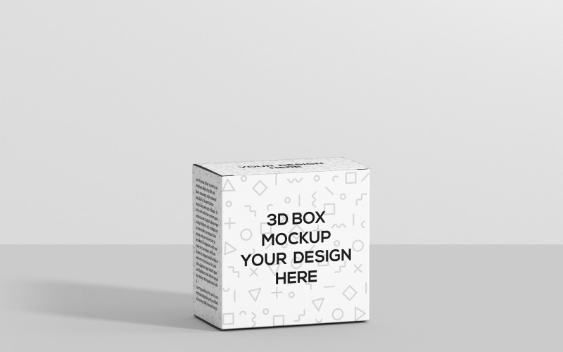 Square Box — Мокап тонкой квадратной коробки