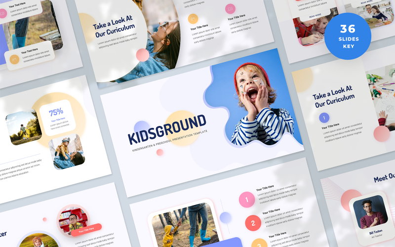 Kidsground - Keynote演示模板，适用于幼儿园和幼儿园