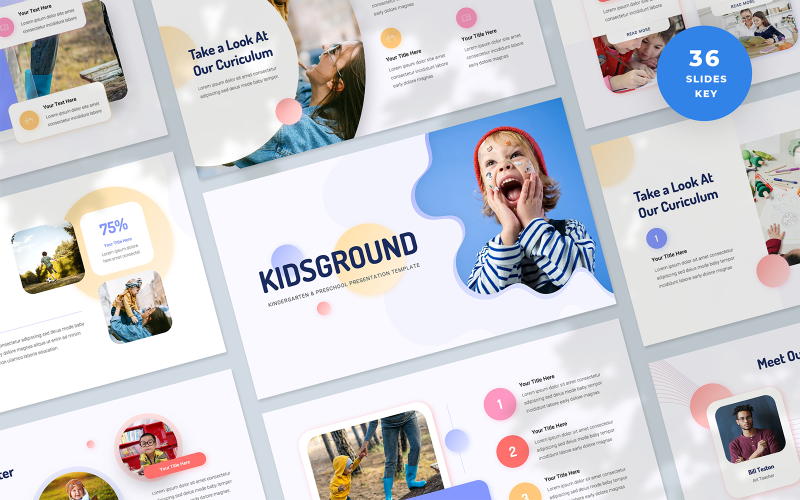 Kidsground – шаблон основної презентації для дитячих садків і дошкільних закладів