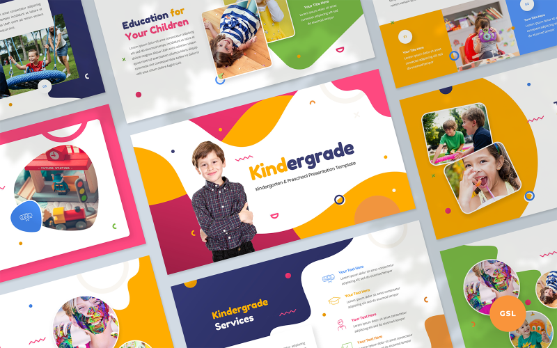 Kindergrade - modelo de apresentações do Google para jardim de infância e pré-escola