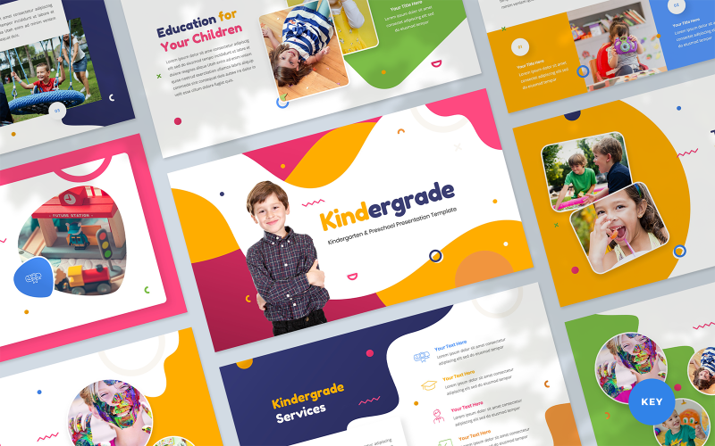幼儿园-幼儿园和幼儿园的演示模板