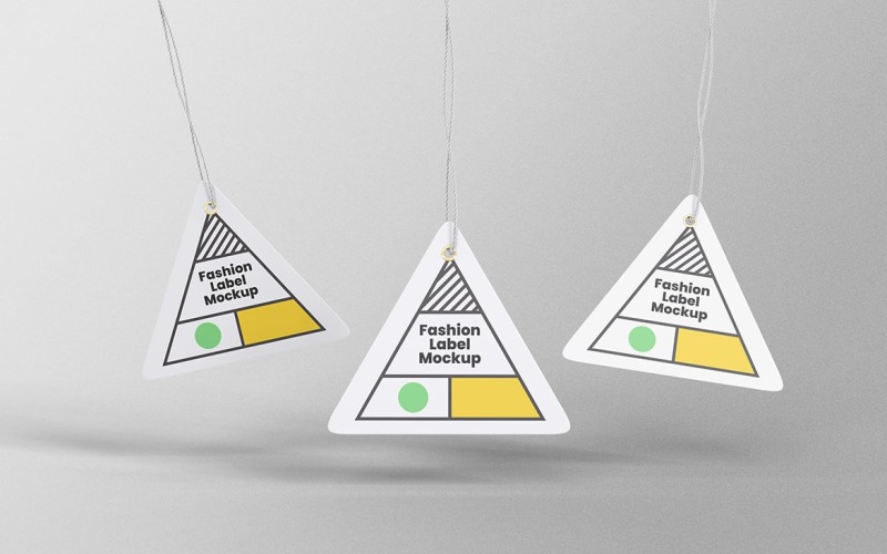 Triangle Label Tag Mockup Plantilla de diseño PSD Vol 15