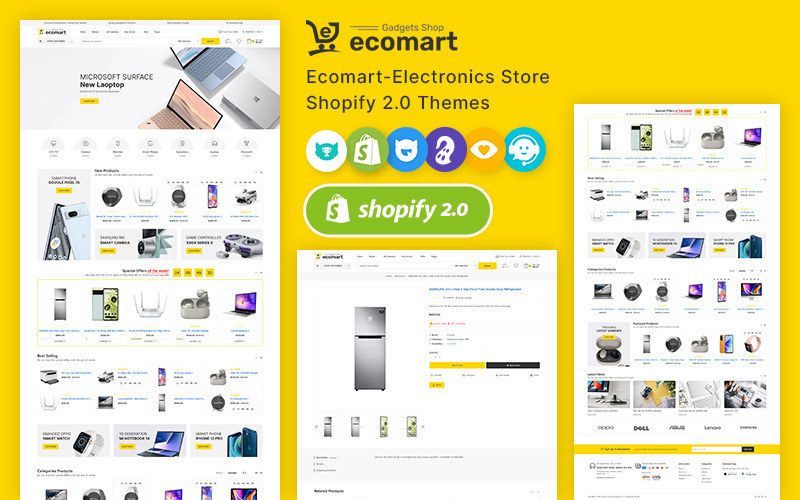 Ecomart – адаптивна тема Shopify OS 2.0 для магазину електроніки та торгової площадки