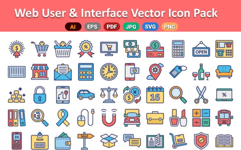 Icono de vector de interfaz y usuario web | IA | EPS | SVG