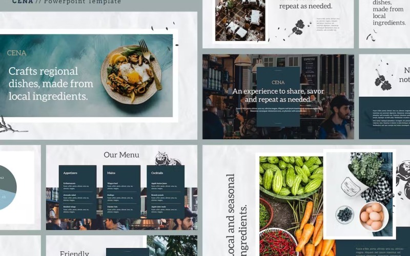 CENA – Powerpoint-Vorlage für Essen und Kulinarik