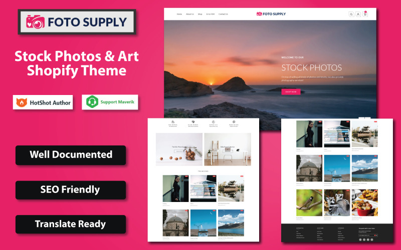 Foto Supply - Bild & fotografi Konst Shopify-tema