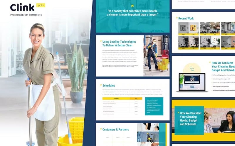 Clink - Plantilla de PowerPoint de servicio de limpieza