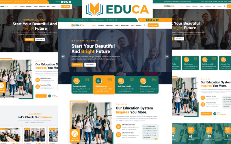 Educa -学校，学院，大学和课程HTML5模型