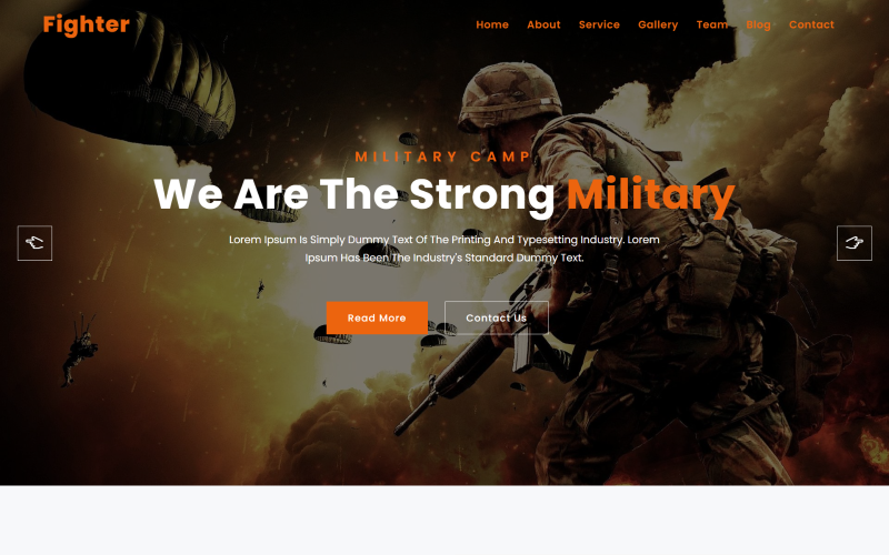 Fighter Military Service & Army Website Template