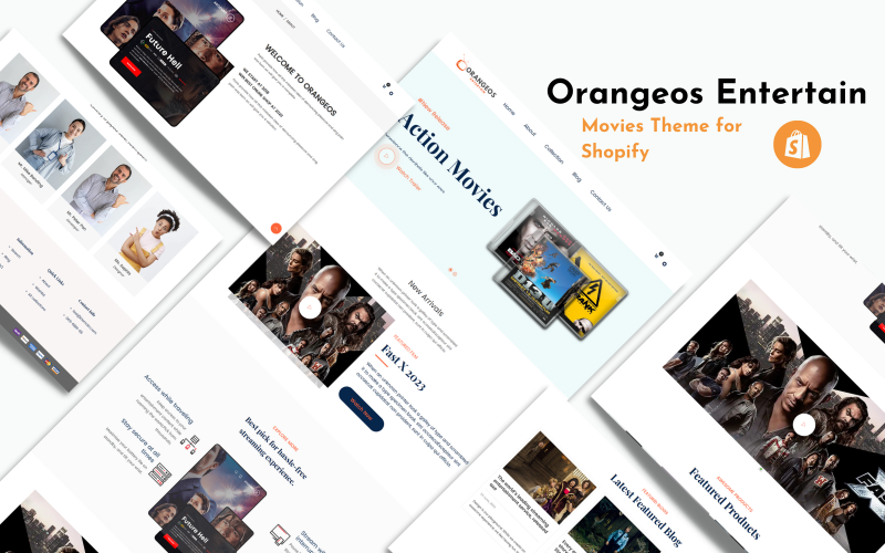 Orangeos Entertain – Shopify-Theme für Filme und Unterhaltung