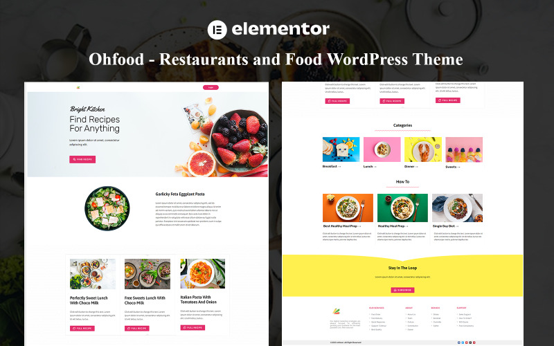 Ohfood - WordPress主题一页的餐厅和食物