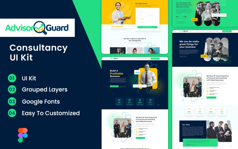 Advisor Guard - Modèle d'interface utilisateur Figma Consultancy