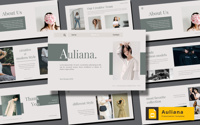 Auliana – креативний і простий модний шаблон презентації Google Slides