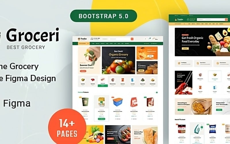 Groceri - Интернет-магазин продуктовой электронной коммерции Figma Design