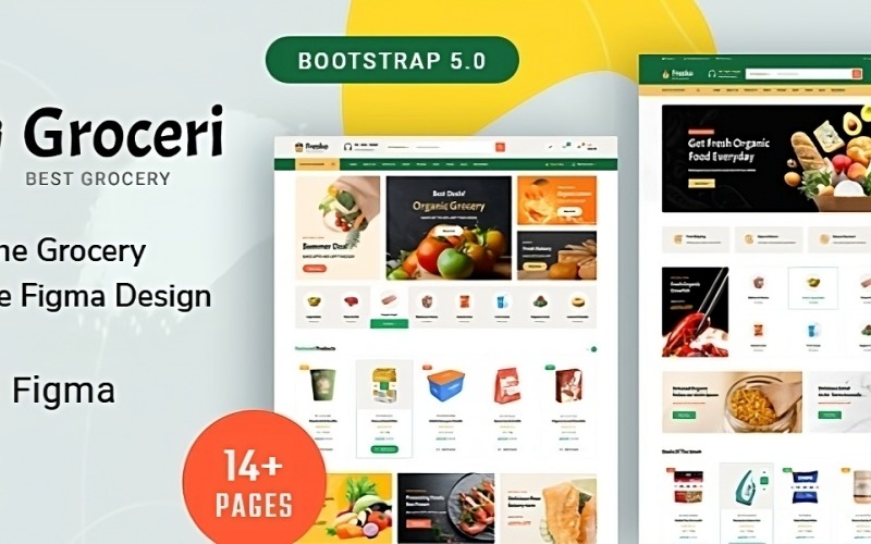 Groceri – Online-Lebensmittel-E-Commerce Figma Design