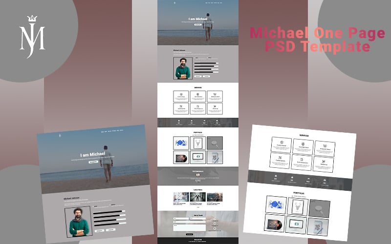 迈克尔-一页组合PSD模板