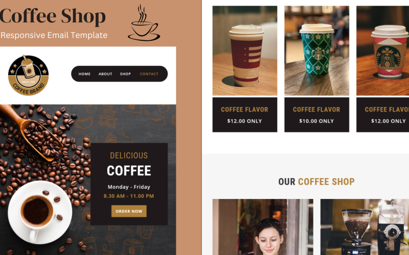 Coffee Shop – Mehrzweck-Responsive-E-Mail-Vorlage