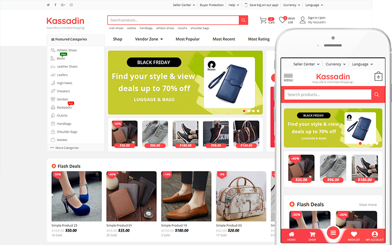 Kassadin -多供应商市场的网站模板
