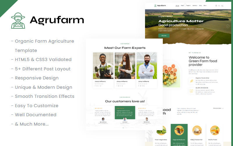 Agrufarm -有机农场农业模板