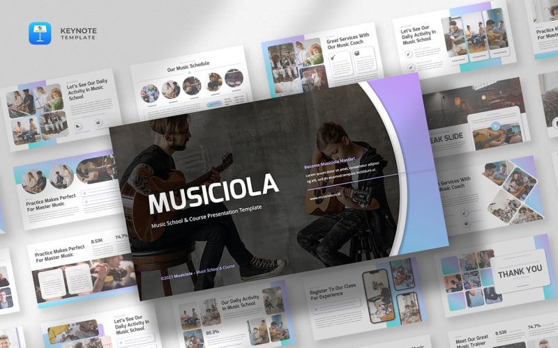 Musiciola - Keynote-sjabloon voor muziekschool en cursus